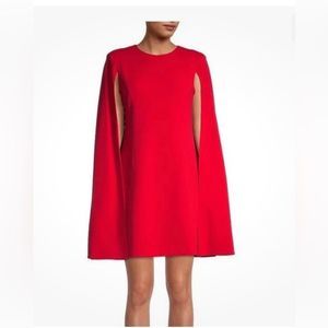 Calvin Klein Cape Dress in Red